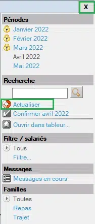 Actualiser sur Silae