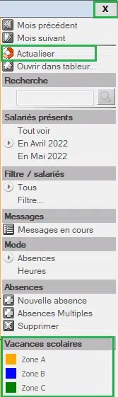 Actualiser sur Silae