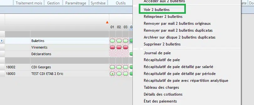 Voir bulletins sur Silae