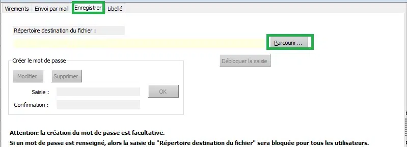 Enregistrer sur un répertoire le bulletin
