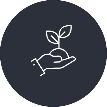 pictogramme main tenant une plante