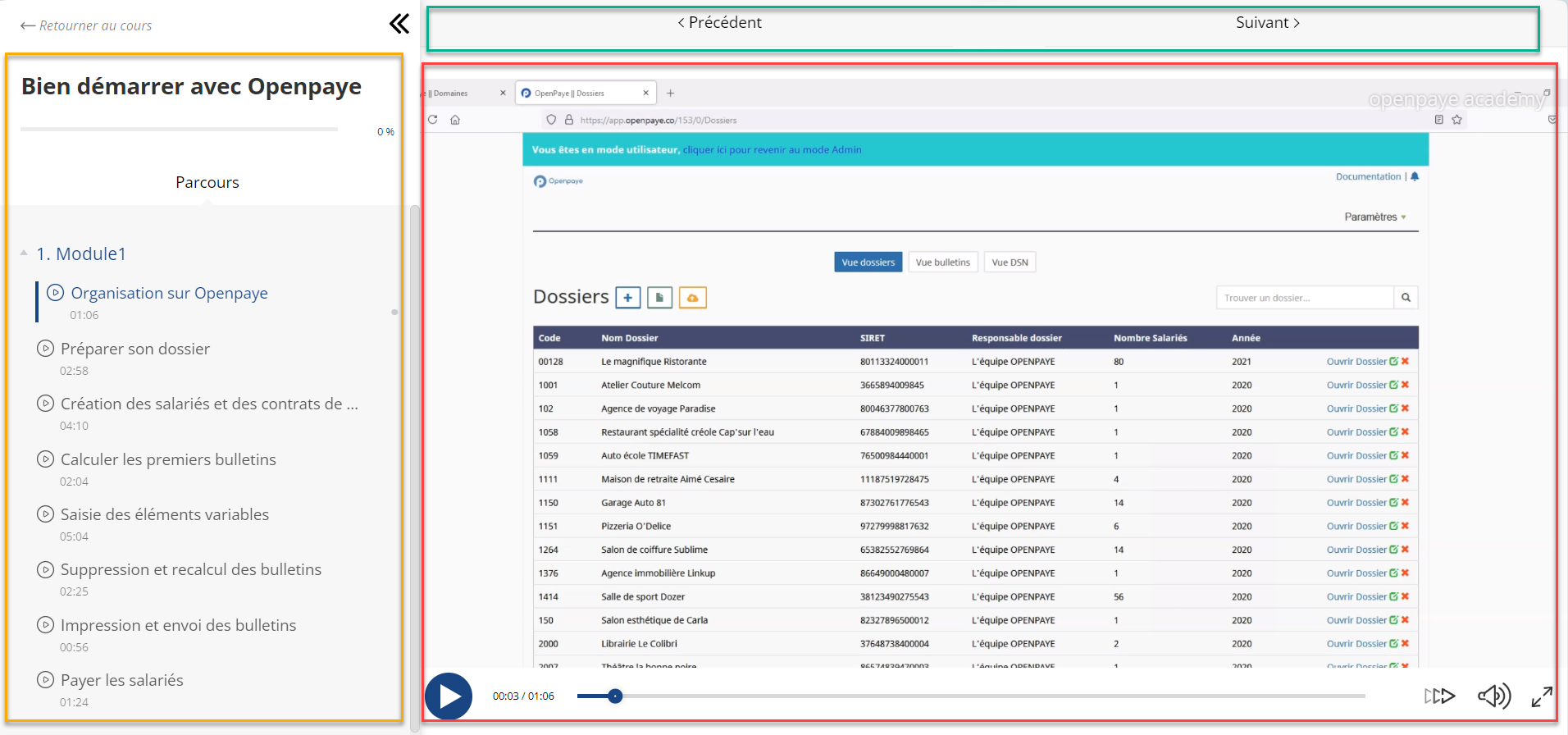 capture d'écran logiciel de paie Openpaye