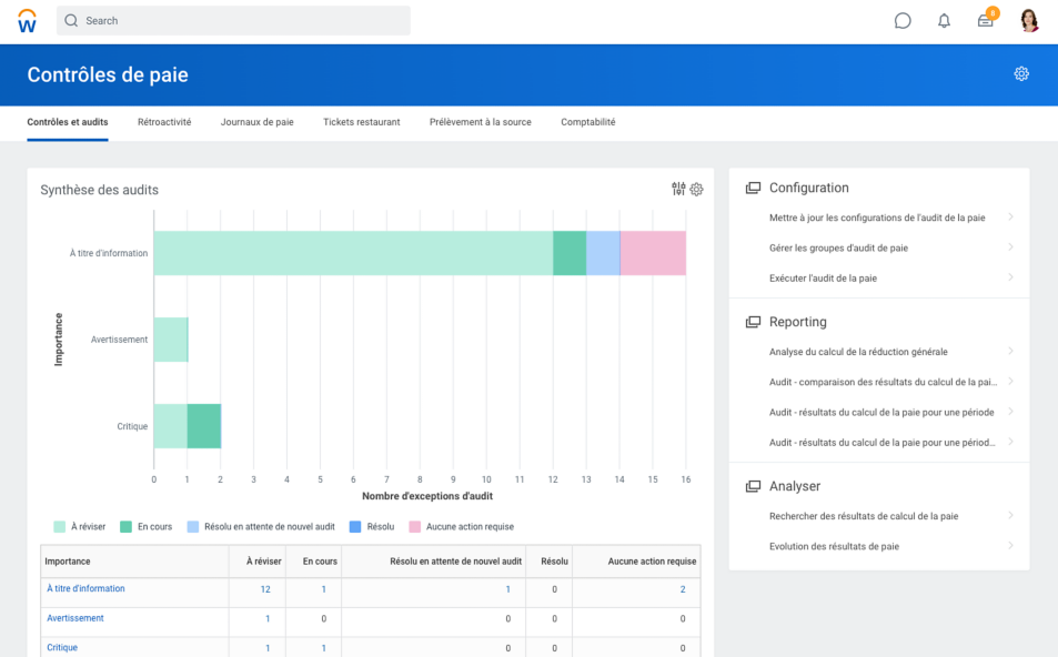 capture d'écran logiciel de paie Workday