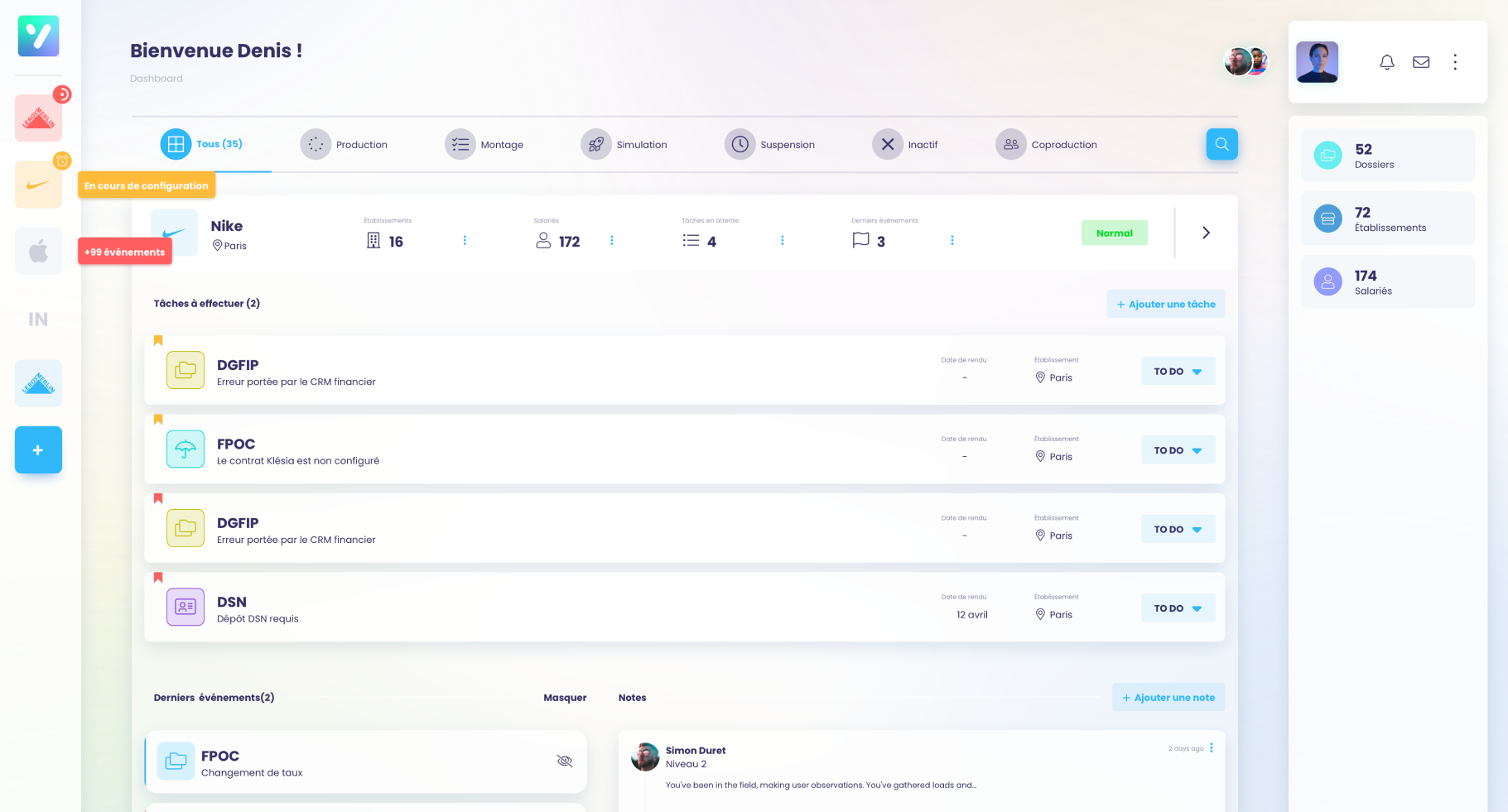 capture d'écran logiciel de paie Yeap